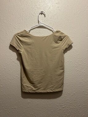 wild fable Short Sleeve Scoop Neck Top - Beige